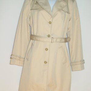 Gallery Women's Lined Coat/Jacket Long Sleeve Button Front Beige Size Medium